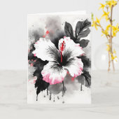 Carte Hibiscus - Fleurs aquarelle (Fleur jaune)