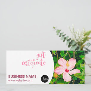 CARTE HIBISCUS FLOWER BUSINESS PROPRE LOGO CADEAU CERTIF