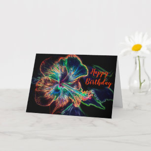 Carte Hibiscus Flower Imaginaire Art Anniversaire