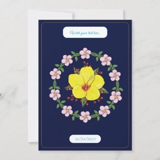 Carte Hibiscus jaune. (Dos)