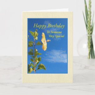 Carte Hibiscus jaune Anniversaire pour quelqu'un très sp