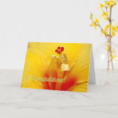 Carte Hibiscus Jaune Félicitations (Fleur jaune)