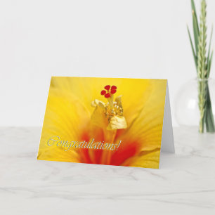 Carte Hibiscus Jaune Félicitations