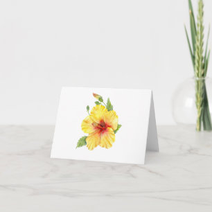 Carte Hibiscus jaune Fleur Tropique