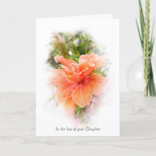 Carte hibiscus orange pour perte de fille