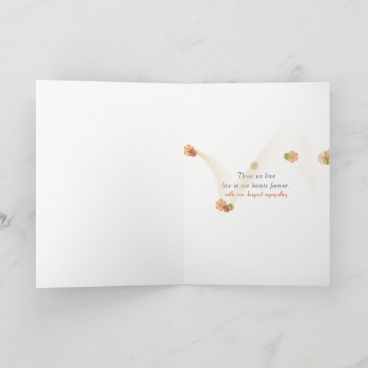 Carte hibiscus orange pour sympathie (Intérieur)