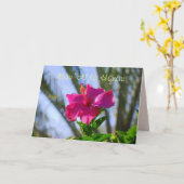 Carte Hibiscus rose chaud pour un joyeux anniversa (Fleur jaune)