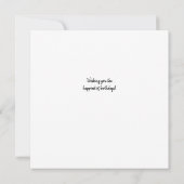 Carte Hibiscus rose Fleur tropicale Salutation d'anniver (Dos)