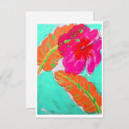 Carte Hibiscus Tropical Note (Devant / Derrière)