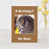 Carte hibou 2, Anniversaire ?, Pas question ! (Fleur jaune)