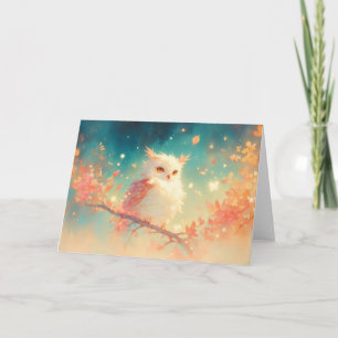 Carte Hibou céleste perché dans une lueur d'automne