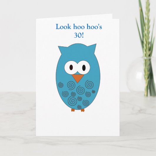 Carte Hibou d'anniversaire (mâle) (Devant)