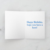 Carte Hibou d'anniversaire (mâle) (Intérieur)