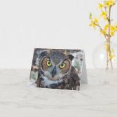 Carte Hibou de cri strident (Fleur jaune)