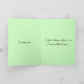 Carte Hibou de dessin animé triste avec cœur déchiré et (Intérieur)