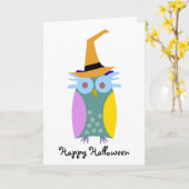 Carte hibou de l'halloween (Fleur jaune)