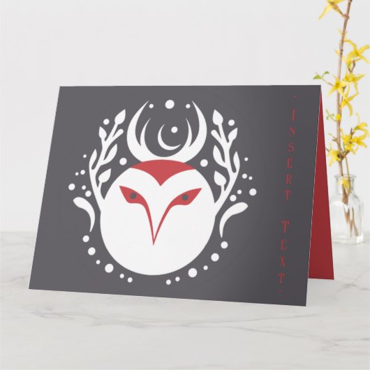 Carte Hibou de Yule (Fleur jaune)