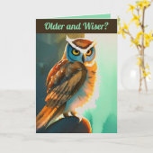 Carte Hibou éditable plus âgé et plus sage (Fleur jaune)