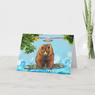 Carte Hibou et ours grisonnant