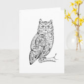 Carte Hibou géant africain (Fleur jaune)