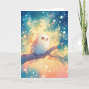 Carte Hibou mystique dans une lueur de lumière du soir