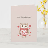 Carte Hibou t'aime toujours (Fleur jaune)
