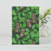 Carte Hiboux dans la forêt sur fond vert foncé (Debout devant)