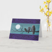 Carte Hiboux éffrayants de Halloween (Fleur jaune)