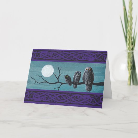 Carte Hiboux éffrayants de Halloween (Devant)