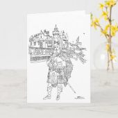 Carte Highland Bagpiper Écosse (Fleur jaune)