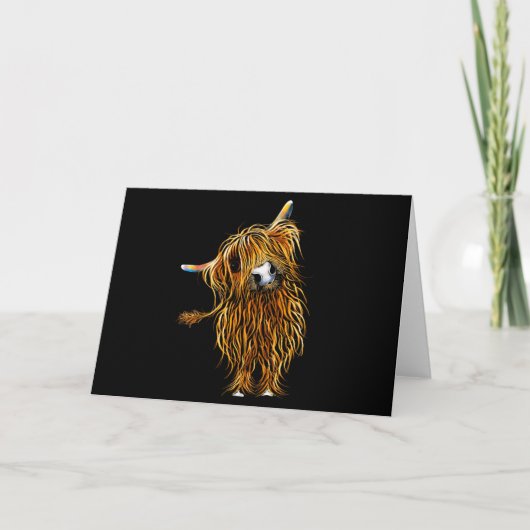 Carte HiGHLaND CoW GReeTiNGS CaRD ' CoooWeee ' (Devant)