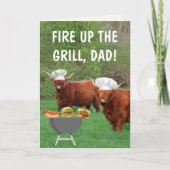 Carte Highland Steer "For Dad" Anniversaire (Devant)