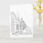 Carte Highlanders avec un Scottish Deerhound (Fleur jaune)