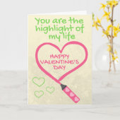 Carte Highlight Of My Life Funny Valentine Card (Fleur jaune)