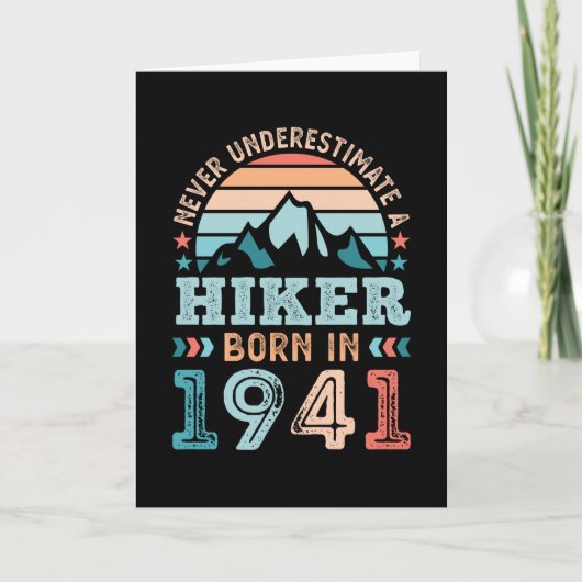 Carte Hiker né en 1941 80e anniversaire Randonnée Retro  (Devant)