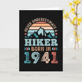 Carte Hiker né en 1941 80e anniversaire Randonnée Retro  (Fleur jaune)