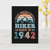 Carte Hiker né en 1942 80e anniversaire Randonnée Retro  (Fleur jaune)