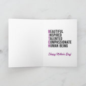 Carte hilarante de la fête des mères de la fille p (Intérieur)