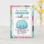 Carte Hilarious BFF Jellyfish Here For You Friend  (Fleur jaune)