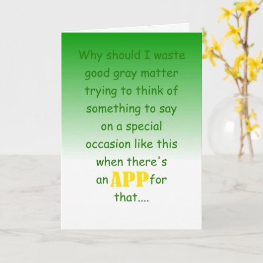 Carte hilarious special occasion wish (Fleur jaune)