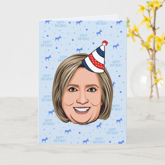 CARTE HILLARY CLINTON ANNIVERSAIRE (Fleur jaune)