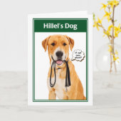 Carte Hillel's Dog Funny Bar/Bat Mitzvah Card (Fleur jaune)