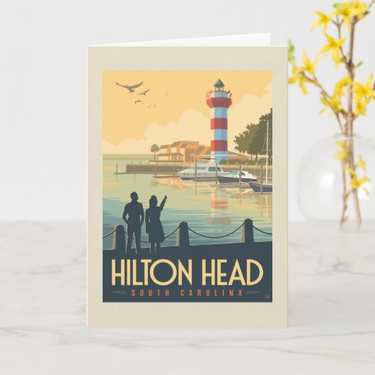 Carte Hilton Head | Caroline du Sud (Fleur jaune)