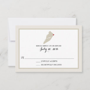 Carte Hilton Head Island avec coeur Mariage RSVP
