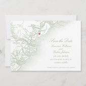 Carte Hilton Head SC Élégant Mariage vert Sage (Devant)