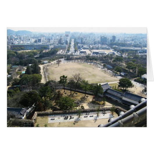 Carte Himeji, Japon (Vue du château haut) (Devant horizontal)