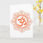 CARTE HINDU - BOUDDHA SYMBOLES OM, OHM (Fleur jaune)