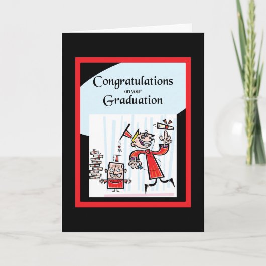 Carte Hip Graduate et Fun Red Abd Black Graduate Card (Devant)