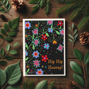 Carte Hip Hip Hooray Fun Floral