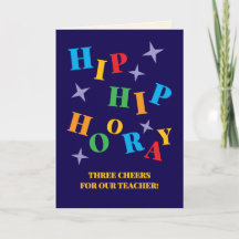 Hip Hip Hourra Merci Professeur Confettis
